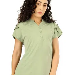 BLUEFICUS Women Mandarin Collar Crepe Shirt Style Top-picture-33