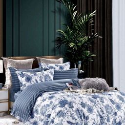Trance Home Linen Premium Cotton Printed 180TC Queen Fitted Bedsheet with 2 Pillow Covers-0