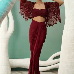 ONE KNOT ONE Embroidered Top & Maxi Skirt Co-Ords-picture-27