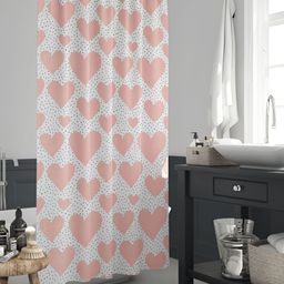 ArtzFolio White & Pink Printed Waterproof Shower Curtain-image-79