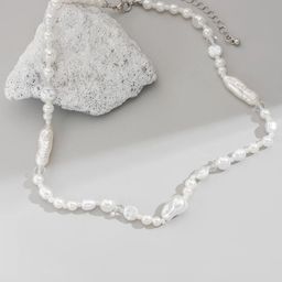 StyleCast x Revolte Silver-Plated Artificial Beaded Minimal Necklace-image-85