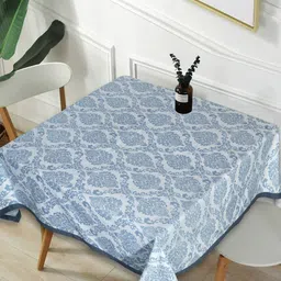 Texstylers Blue Ethnic Motifs Anti-Slip Cotton 2-Seater Table Cover-image-0