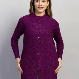 Dart Line Women Cable Knit Cardigan-picture-4