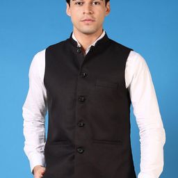 V-Mart Mandarin Collar Neck Woven Nehru Jacket-55