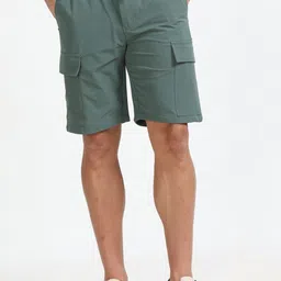 THE BEETEL HOUSE Men Relaxed Fit Mid-Rise Cargo Shorts-picture-3