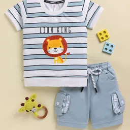 Toonyport Boys Printed Pure Cotton T-shirt with Shorts-image-44