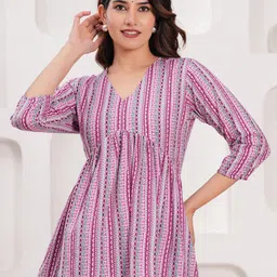 Sarai Women Purple Printed Cotton Top-picture-40