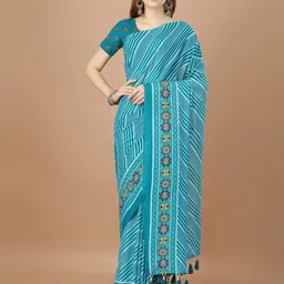 HERE&NOW Leheriya Printed Saree-picture-34