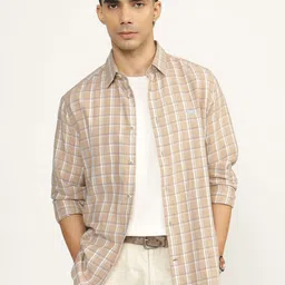 Andamen Men Premium Tartan Checks Opaque Checked Casual Shirt-image-79