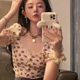 KPOP Women Floral Printed Crop Top-picture-46