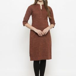 Enchanted Drapes V-Neck Pure Cotton Striaght Kurta-image-91