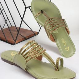 Ladies Hub Women Embellished Stylish One Toe Flats-19