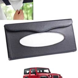 Black Leatherite Rectangle Shape Fancy Design Tissue Dispencer For Car-187 Vehicle Tissue Dispenser-5