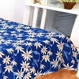 V.R.ENTERPRISES Blue & Beige Floral 210 TC Queen Bedsheet with 2 Pillow Covers-image-77