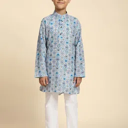 Pro-Ethic STYLE DEVELOPER Boys Paisley Printed Regular Pure Cotton Kurta with Pyjamas-41