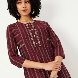 max Women Striped Daily Cotton Straight Kurta-picture-30
