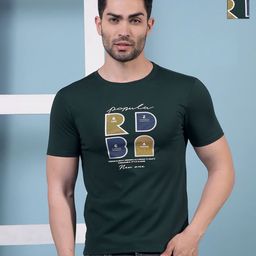 Dollar Pack of 2 Typography Printed Round Neck Cotton Regular Fit T-shirt-image-27