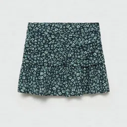 Mango Kids Floral Print Ruffled Mini Skirt-image-53
