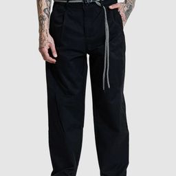 Snitch Men Snitch Black Relaxed Fit Trousers-image-73