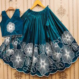 Helene Girls Embroidered Thread Work Ready to Wear Lehenga & Blouse With Dupatta-image-84