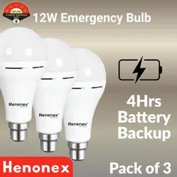 henonex Super Bright 12W Rechargeable LED Bulb – Pack of 3 2 hrs Bulb Emergency Light-picture-37