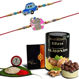 DeoDap Rakhi Combo for Brother with Rakhi, Roli Chawal, Coin & Greeting Card-30