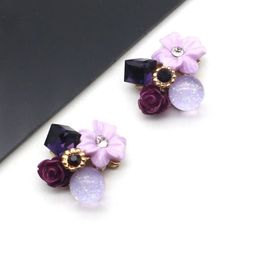 KRENOZ Gold-Plated Artificial Stones Studded And Beaded Floral Shaped Studs-image-29