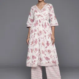 Libas Women Floral Printed Anarkali Empire Kurta with Palazzo-picture-58