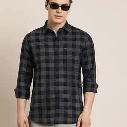 Turtle Buffalo Checks Checked Relaxed Slim Fit Pure Cotton Casual Shirt-image-58