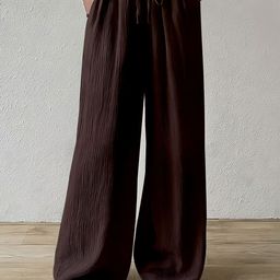 Visit Wear Women Loose Fit High-Rise Trousers-image-29