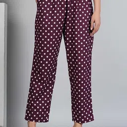 MissKurti Women Polka Dot Printed Relaxed Easy Wash Trousers-picture-48