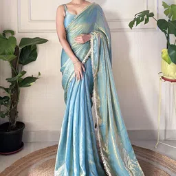 Mitera Sequinned Tissue Saree-47