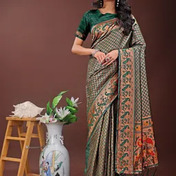 LeeliPeeri Designer Ethnic Motifs Zari Silk Blend Saree-image-69