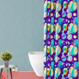 ArtzFolio Purple & Green Printed Waterproof Shower Curtain-18