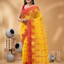 DESH BIDESH Woven Design Pure Cotton Taant Saree-image-86
