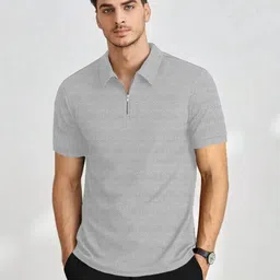 The Dry State Men Solid Polo Collar Slim Fit T-shirt-image-20