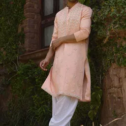 Ankit V Kapoor Floral Embroidered Beads and Stones Straight Kurta with Salwar-image-16