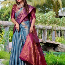 jayant creation Blue Art Silk Barasi Sarees-picture-26