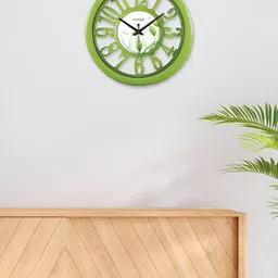 RANDOM Green & White Printed Contemporary Wall Clock-18