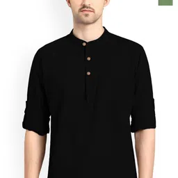 univibe Selection Of 2 Mandarin Collar Pure Cotton Straight Kurtas-image-59