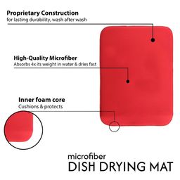 Aura 2-Pcs Purple & Red Floor Microfiber Crockery Dish Drying Kitchen Mats image 4