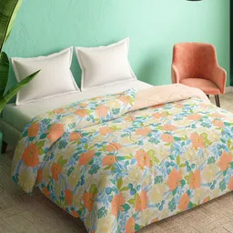 Portico Blue & White Floral Heavy Winter 300 GSM Double Bed Comforter-image-51
