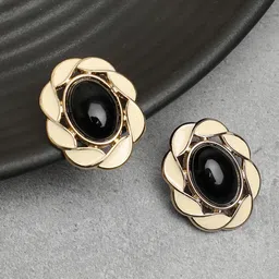 DressBerry Gold-Plated Artificial Stones Studded Contemporary Studs-image-63