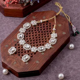VATSALYA creation Alloy Gold- plated White Jewellery Set - Pack of 2-27