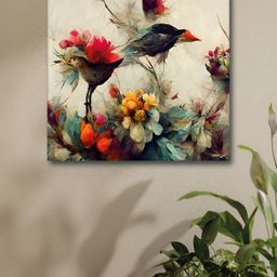 RANDOM White & Red Floral And Botanical Canvas Wall Art-image-0