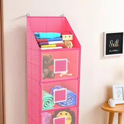 Kuber Industries Pink Set of 2 Regular Multi-Utility Organisers-3