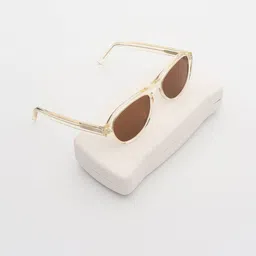 PELLE LUXUR Unisex Oval Sunglasses with UV Protected Lens PL25GS379-14