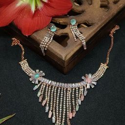 Soniya Crafts Gold-Plated Stones Studded Jewellery Set-image-31