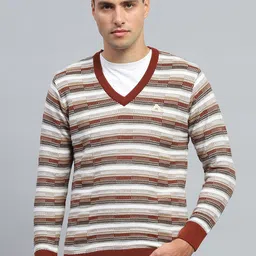Monte Carlo Men Striped Woollen Pullover-picture-12