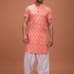 SHIWAM ETHNIX Men Ethnic Motifs Printed Kurta with Salwar-picture-43